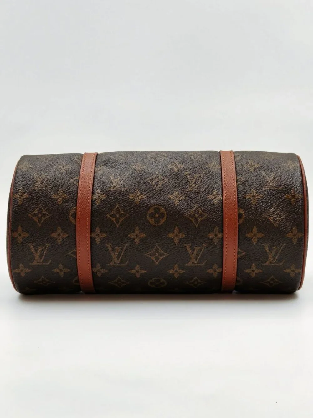 Louis Vuitton Monogram Papillon 30 Barrel Shoulder Bag Brown Canvas Vintage